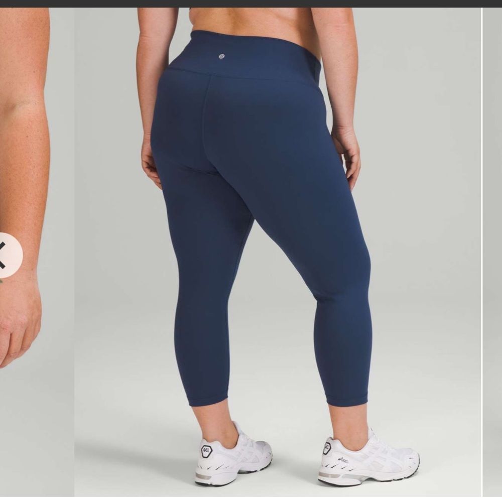 Lululemon Wunder Train High-Rise Crop 23" Size 12 Mineral Blue - Picture 2 of 12